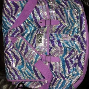 Justice sequined messenger bag